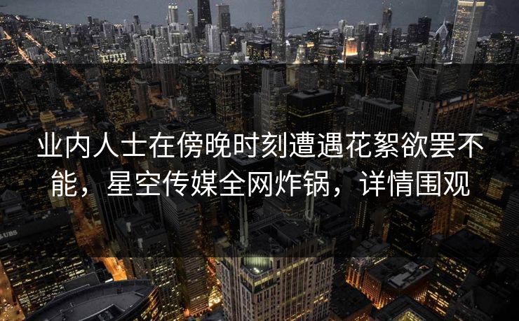 业内人士在傍晚时刻遭遇花絮欲罢不能，星空传媒全网炸锅，详情围观